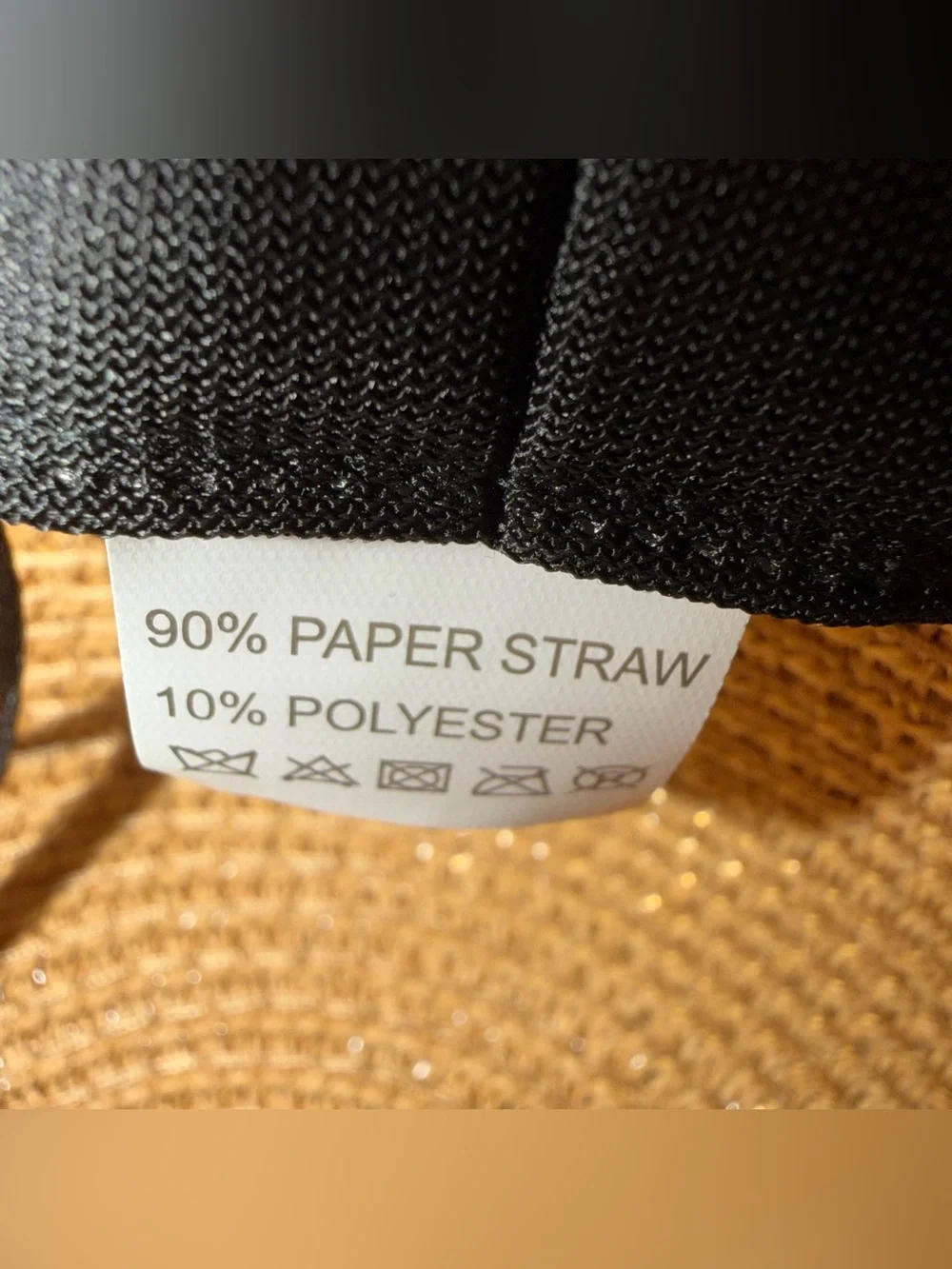 Wide Brim Straw Sun Hat with Black Trim - Women's Tan Summer Hat